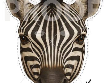 Printable ZEBRA Mask: Kids Costume Party Mask (Digital Download)