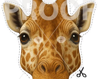 Printable GIRAFFEE Mask: Kids Costume Party Mask (Digital Download)