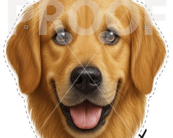 Printable Golden Retriever Dog Mask: Kids Costume Party Mask (Digital Download)