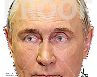 Masker Vladimir Poetin – afdrukbaar halloweenkostuum (digitale download)