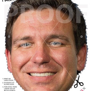 Printable Halloween Mask - Ron Desantis Design | Download and Print | Fun and Easy Halloween Mask | 99 Cent Download | Costume Party Mask