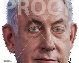 Máscara de Halloween de Benjamin Netanyahu: disfraz político (descarga digital)