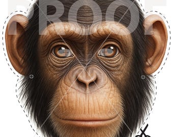 Printable Chimp Mask: Kids Costume Party Mask (Digital Download)