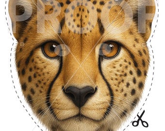 Printable Cheetah Mask: Kids Costume Party Mask (Digital Download)