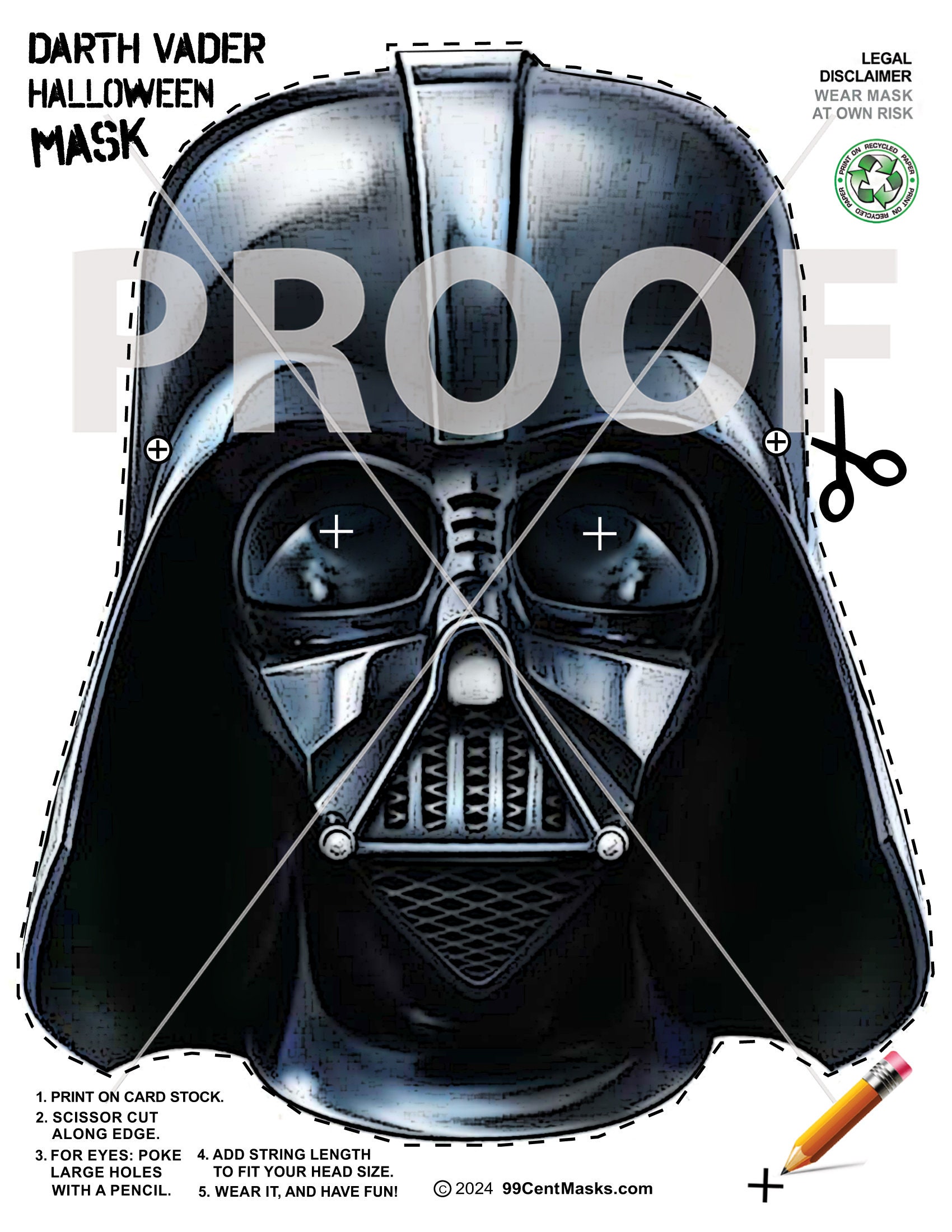 Printable Halloween Mask - DARTH VADER Design | Download and Print ...