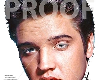 Máscara de Elvis para Halloween imprimible: disfraz DIY (descarga digital)