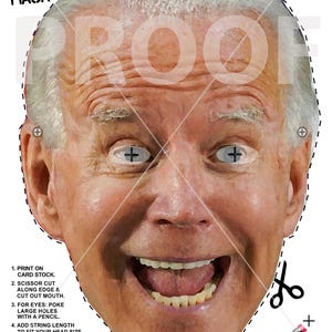 Halloween Maske - Joe Biden Design | Herunterladen und ausdrucken | Spaß und einfache Halloween-Maske | 99 Cent Herunterladen | Kostüm Party Maske