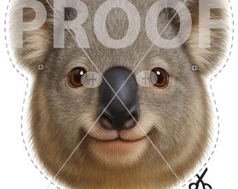 Printable KOALA Mask: Kids Costume Party Mask (Digital Download)