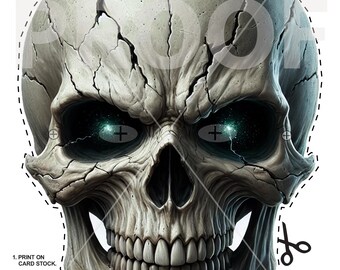 Scary Skull Halloween Mask: Printable Costume (Digital Download)