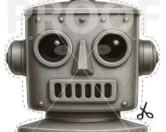 Printable RETRO ROBOT Mask: Kids Costume Party Mask (Digital Download)