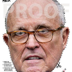 Printable Halloween Mask - MAYOR GUILIANI Design | Download and Print | Fun and Easy Halloween Mask | 99 Cent Download | Costume Party Mask