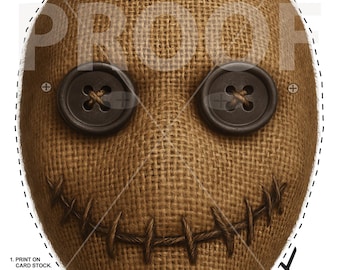 Maska STRACH NA WRÓBLE: Kostium na Halloween do druku (do pobrania w wersji cyfrowej)