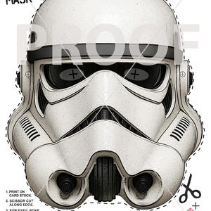 Stormtrooper Halloweenmask: Utskrivbar dräktmask (digital nedladdning)