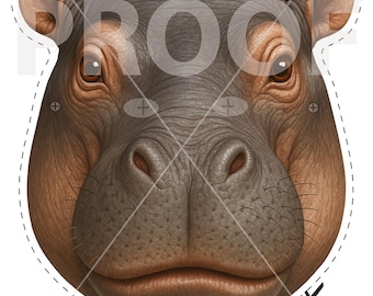 Printable HIPPO Mask: Kids Costume Party Mask (Digital Download)