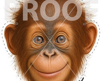 Printable Baby Orangutan Mask: Kids Costume Party Mask (Digital Download)