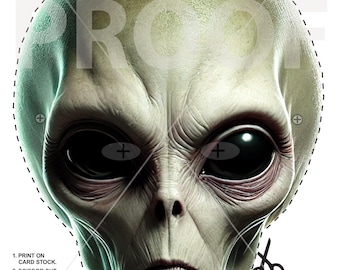 Scary Alien Halloween Mask: Printable Costume Mask (Digital Download)