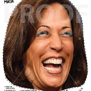 Halloween Maske - KAMALA HARRIS Design | Herunterladen und ausdrucken | Spaß und einfache Halloween-Maske | 99 Cent Herunterladen | Kostüm Party Maske