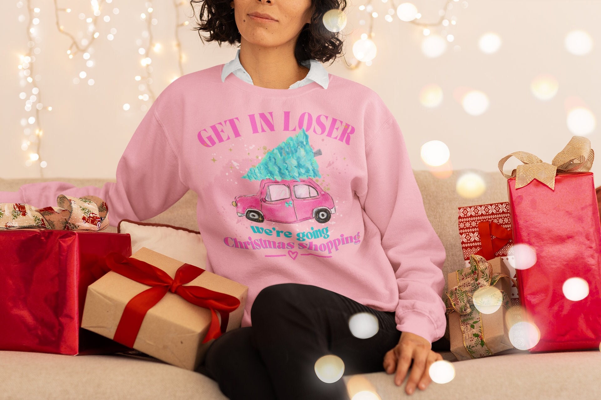 Get in Losers Sweatshirt, Christmas Mean Girls Sweatshirt sold by