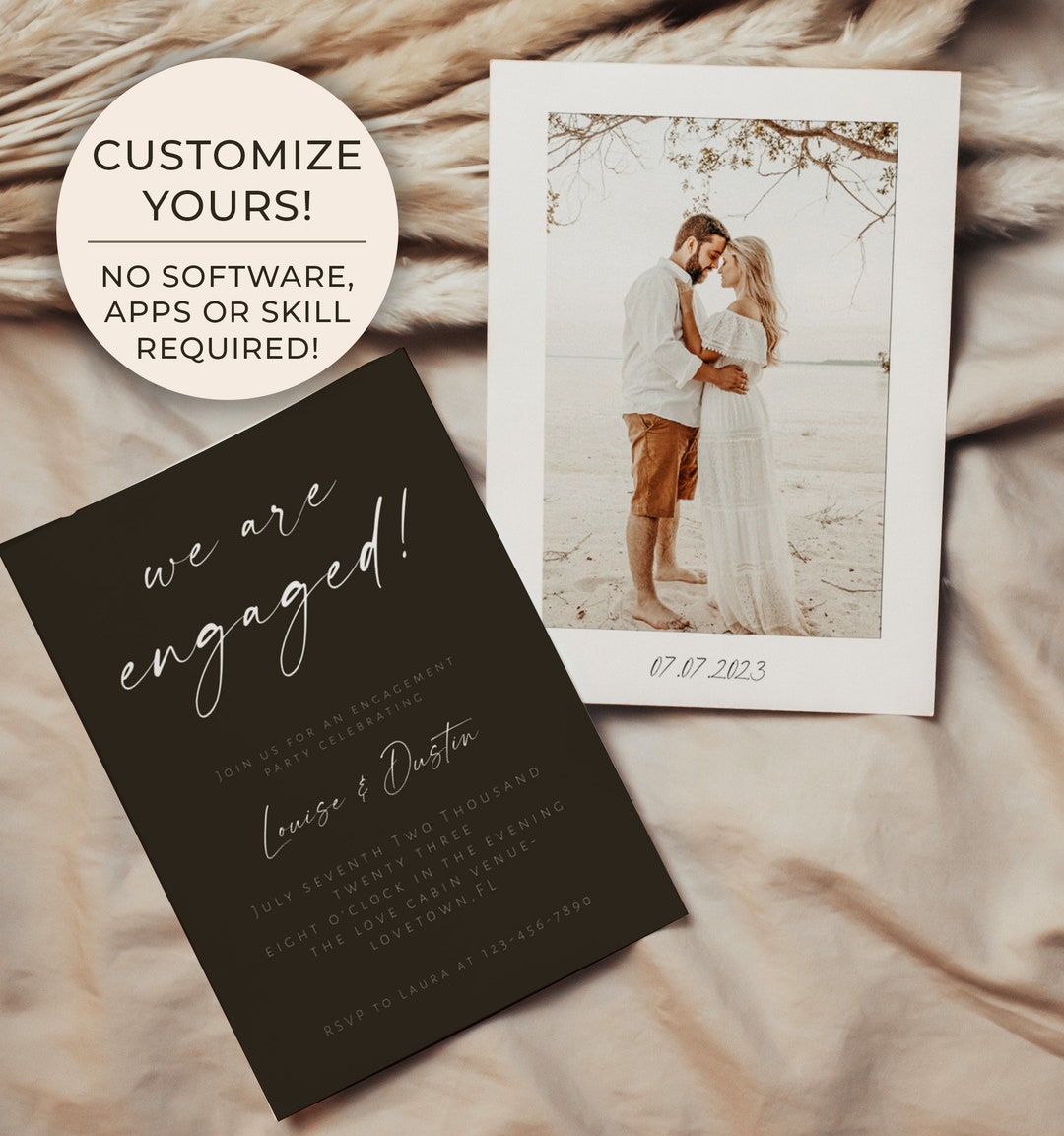 Editable Engagement Invite Template Personalized Wedding Invitations
