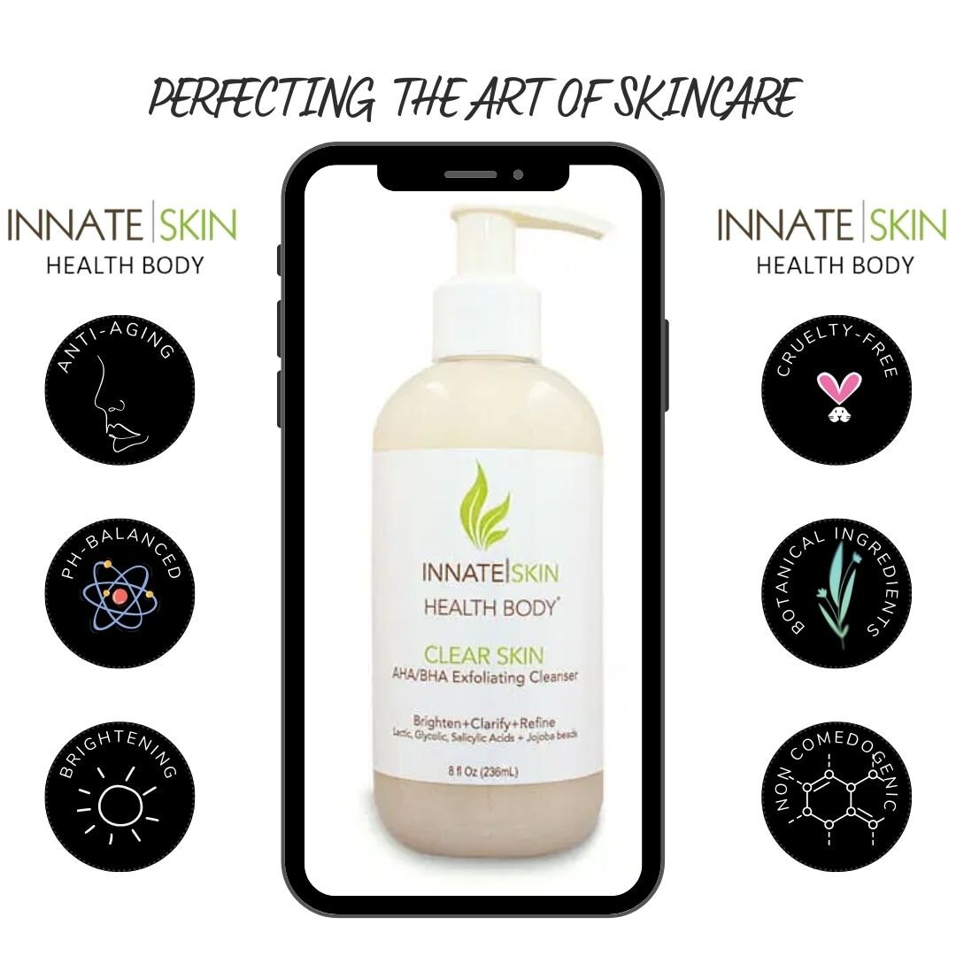 Clear Skin AHA/BHA Exfoliating Face Cleanser by Innate Skin Gentle Acne