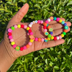 Personalized Kids Name Bracelet – Colorful Beaded Fruit Charm Jewelry