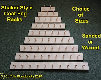 Shaker Style Coat Peg Rack (choice of sizes)