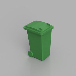 N Gauge Wheelie Bin for Model Railways 1:148 scale (STL file)