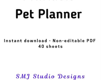 Druckbarer Haustier Planer, Haustier Information Sammelplaner, Pet Sitter Notizen, Haustier Impfpass, Fütterungsplan, Haustier Arbeitsblätter, Haustier Organisator