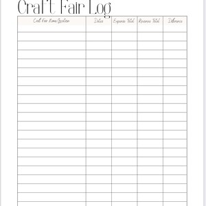 Pink Craft Fair Planner, Craft Show Templates, Inventory Sheet, Order ...
