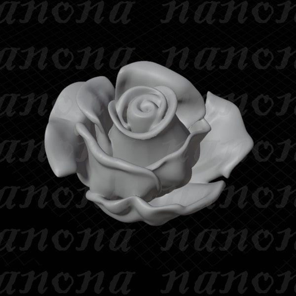 Rose Blooming 3D print file, 3d printing model, DIY Valentine's Day Gift for her, Room Wall Deco
