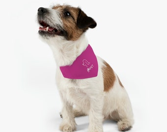 Dog Bandana Collar in Pink with L'Pet Dog logo design, Sizes S, M, L