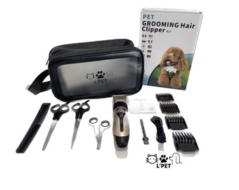 Grooming Kit with Accessories for Dogs & Cats, Cordless Low Noise