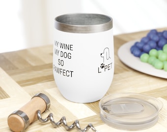 Dog Wine Tumbler with L'Pet Dog Logo Dog Pawfect