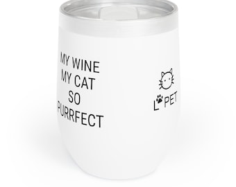 Wine Tumbler with Cat L'Pet Cat Logo Cat Purrfect