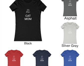 Cat Mom Womens Cotton Tee Shirt L'Pet Cat logo