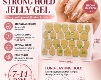 Extra Strong Adhesive Jelly Nail Stickers | For Press-On Nails | Long-Lasting Hold | Multiple Sizes
