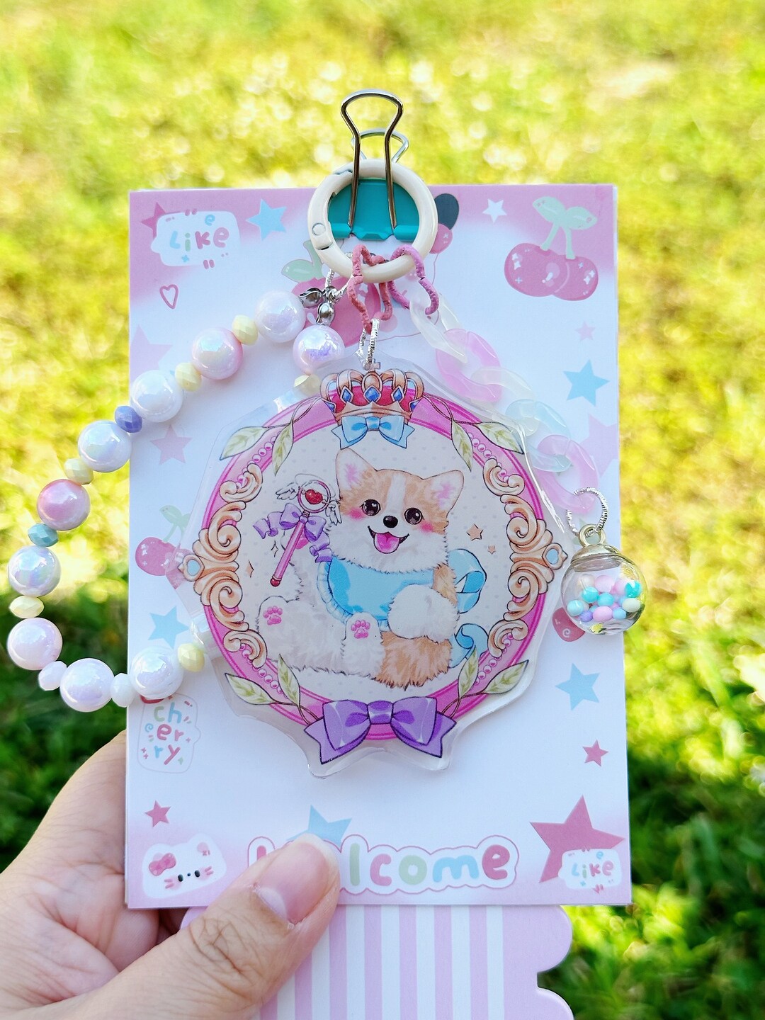 Cute Acrylic Keychain/epoxy Keychains/ Cute Dogs/ Keychain/pearl Keychain/ Ragdoll