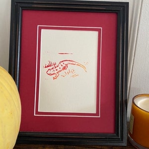 Spotted Salamander block print