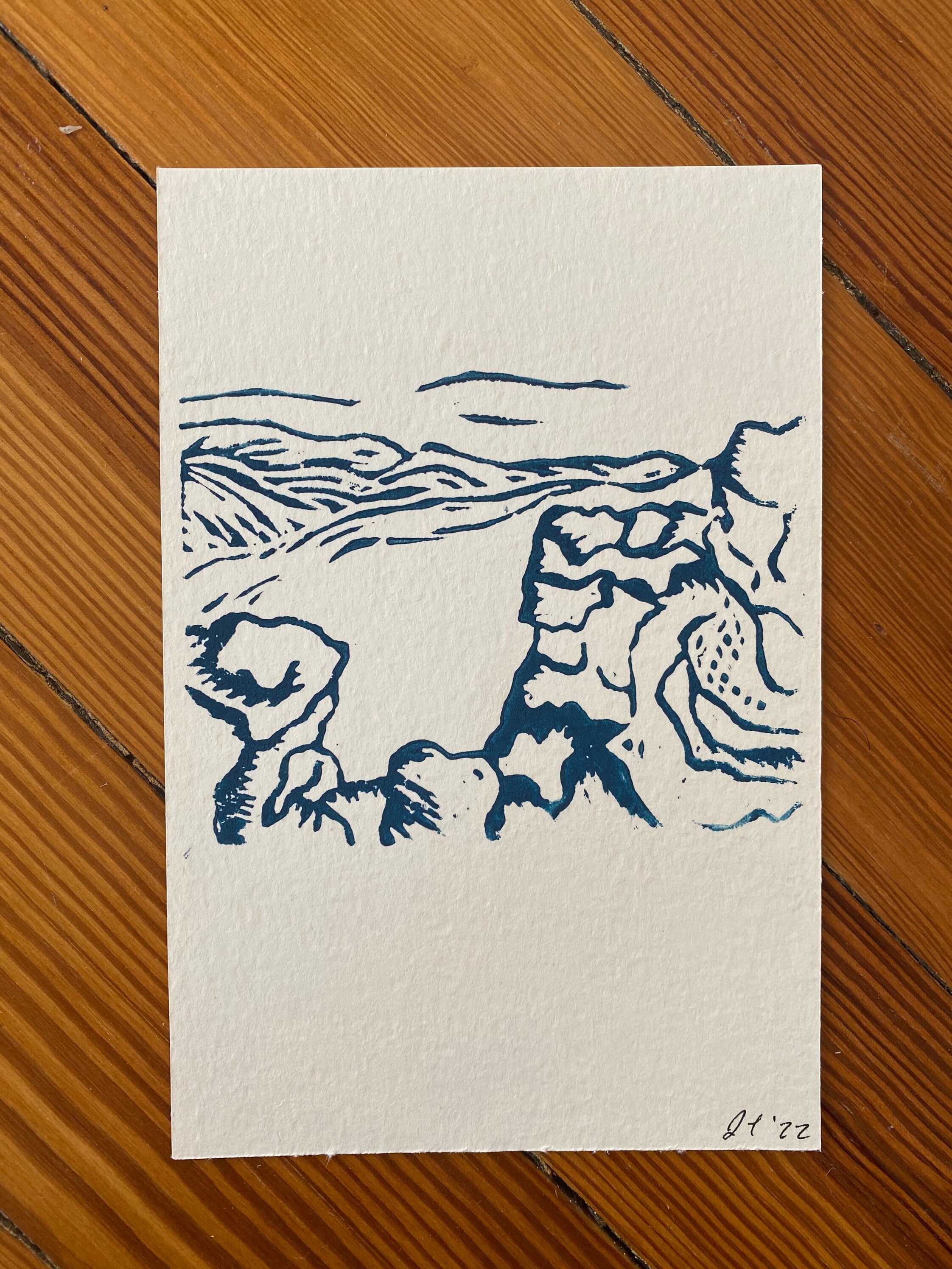 Big Schloss Mountain Mini Block Print - Etsy