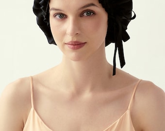 Double Layer Mulberry Silk Bonnet, 22 Momme, Reversible Sleep Cap. Christmas gifts.