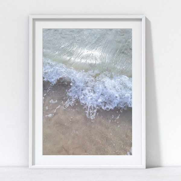 Wandkunst maritim minimalistisch, natürlich Kunstdruck, Natur Strand Meer Wellen Wasser, modern Poster Bild Dekoration Zuversicht Motivation