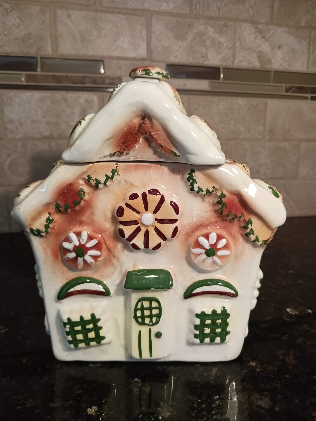 Vintage Gingerbread House Cookie Jar by Sierra Vista Ceramics Etsy
