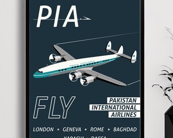 Super Constellation Aviation Poster: Retro Airplane Wall Art