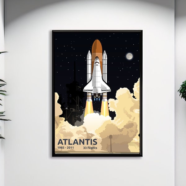 NASA-Space-Shuttle-Poster, Space-Shuttle-Druck, Space-Shuttle-Kunst, NASA-Wandkunst, Raketenschiff-Wandkunst, Raumschiff-Druck, Raumschiff-Wandkunst