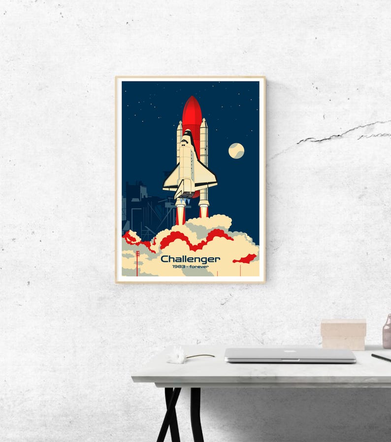 Challenger Space Shuttle Launch Poster: NASA Wall Art - Etsy
