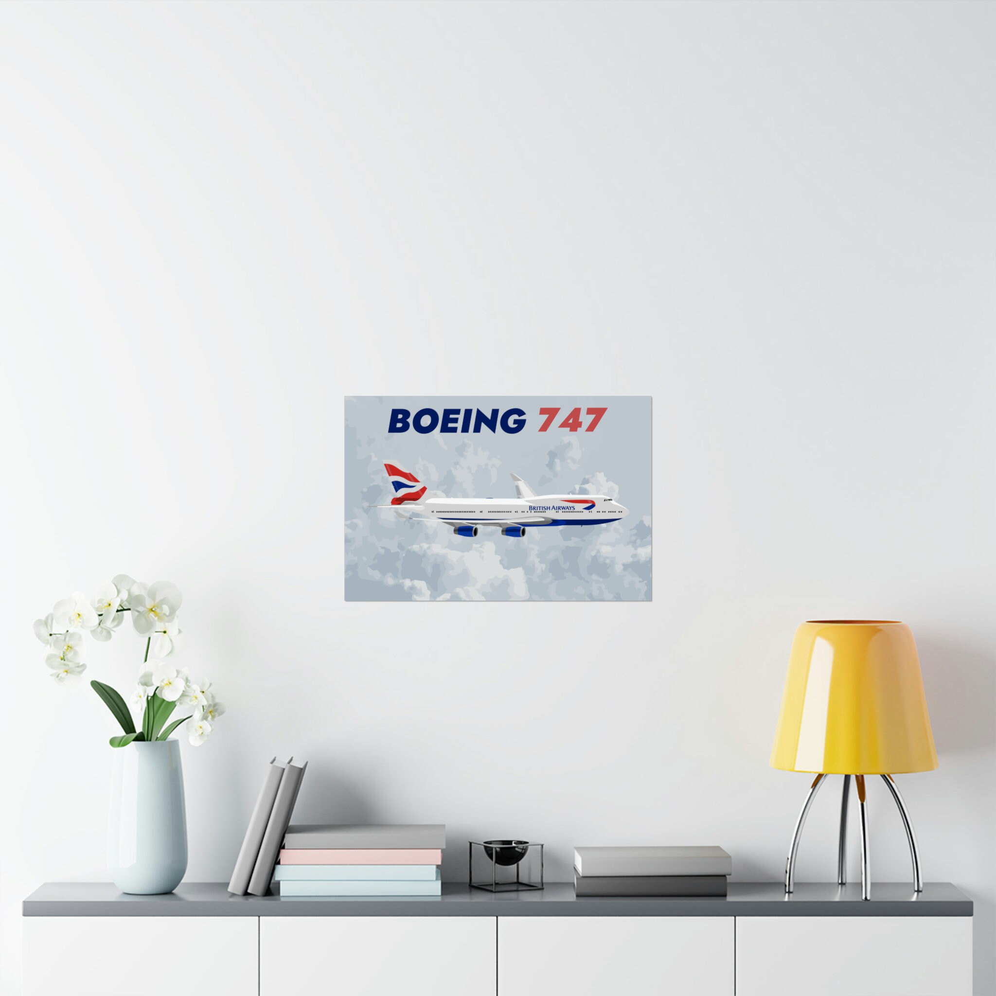 Boeing 747 Poster, Aviation Wall Decor, Boeing Wall Decor, Boeing Wall ...
