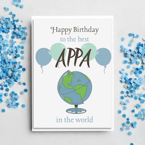 Joyeux anniversaire au meilleur Appa | Carte de voeux tamoule | A5