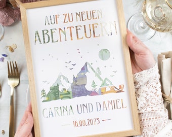 hochzeitsgeschenk geld / geldgeschenk hochzeit berge / bilderrahmen hochzeit / hochzeitsgeschenk brautpaar /hochzeitsgeschenk personalisiert