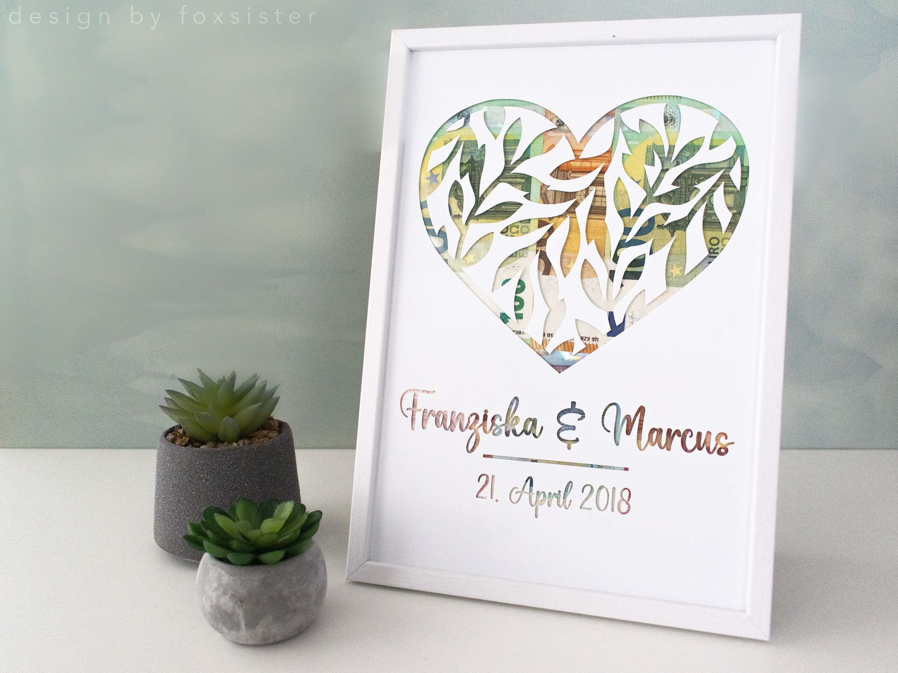 Personalisiertes Geldgeschenk Hochzeit Mit Herz Etsy Canada