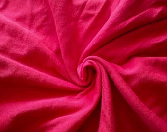Red Cotton rib knit jersey fabric -by the yard 36 x 66 inches